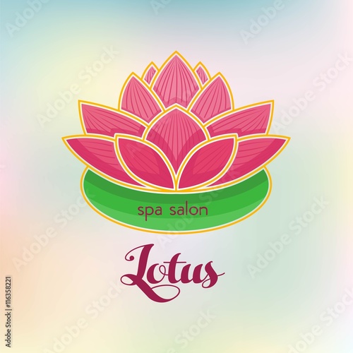 emblem lotus decorative colorful design for yoga and spa salon
