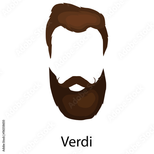 Men cartoon hairstyles with beards and mustache.Vector illustration with isolated hipsters hairstyles on a white background.