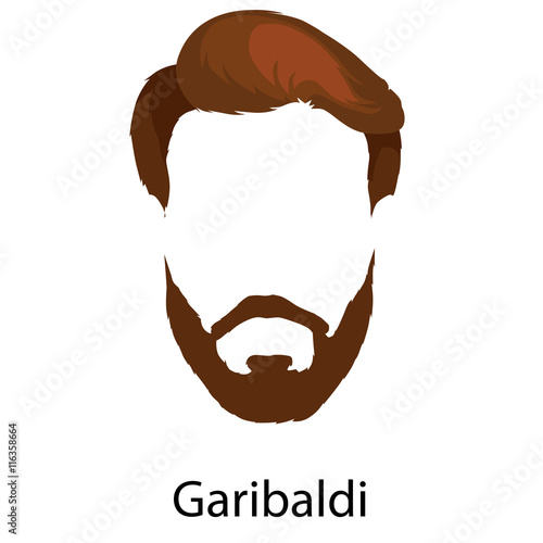Men cartoon hairstyles with beards and mustache.Vector illustration with isolated hipsters hairstyles on a white background.