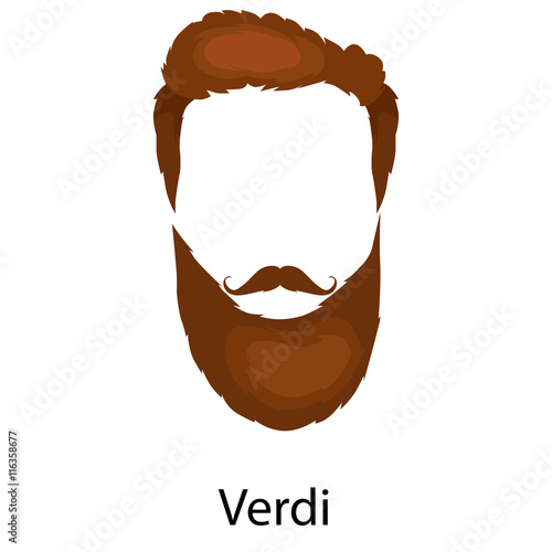 Men cartoon hairstyles with beards and mustache.Vector illustration with isolated hipsters hairstyles on a white background.