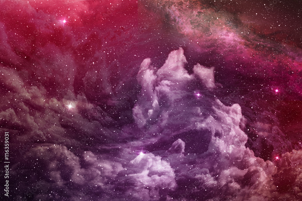Fototapeta premium purpurowa mgławica i kosmiczny pył w przestrzeni kosmicznej