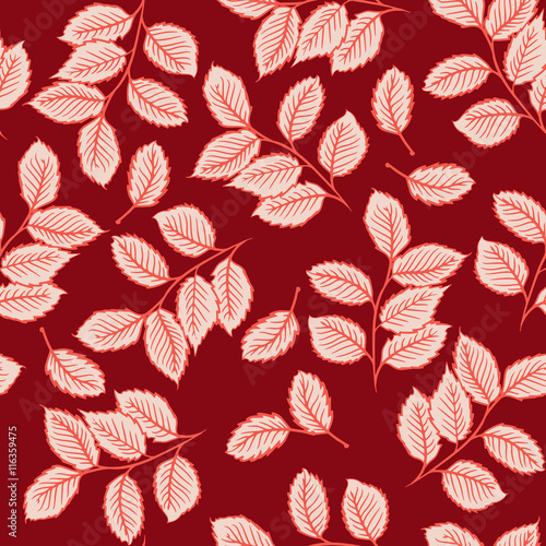 Seamless pattern with cute leaves