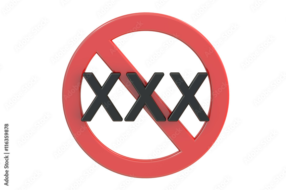 1000px x 667px - XXX adults only content sign, 3D rendering Stock Illustration | Adobe Stock