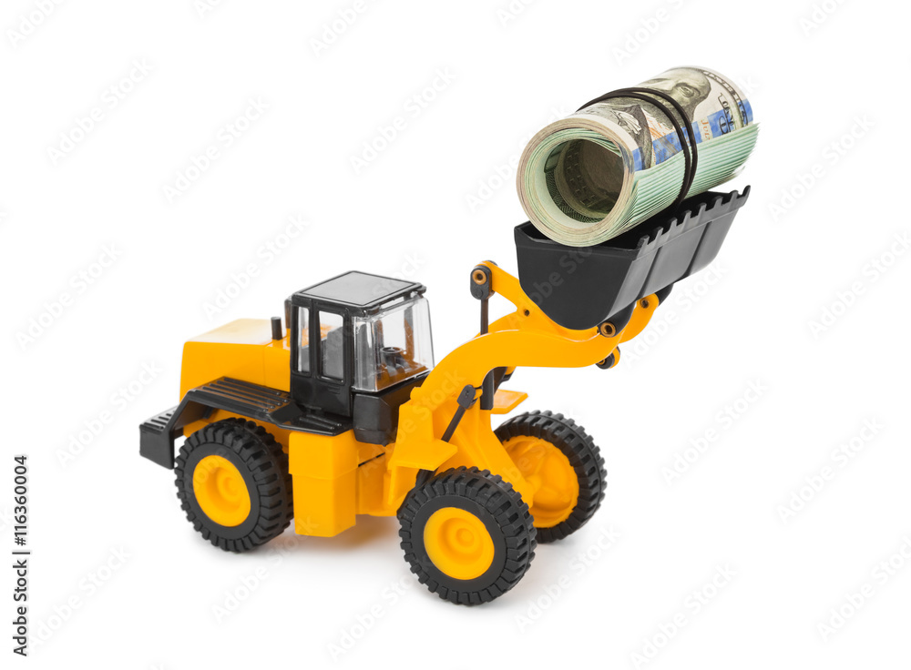 Toy loader and money Toy loader and money