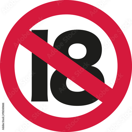 18 ban sign - 19th birthday