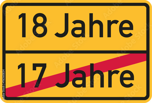 18th birthday - roadsign german