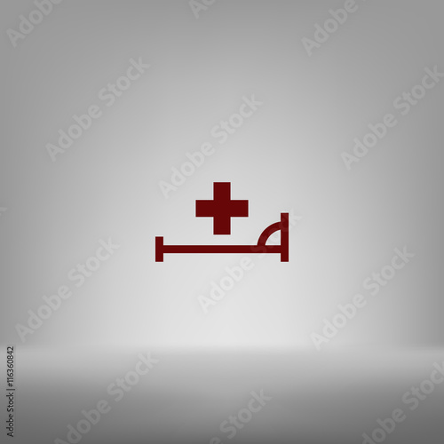 Vector icon with bed and cross