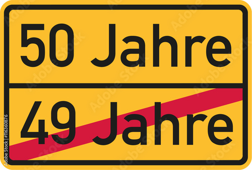 50th birthday - roadsign german