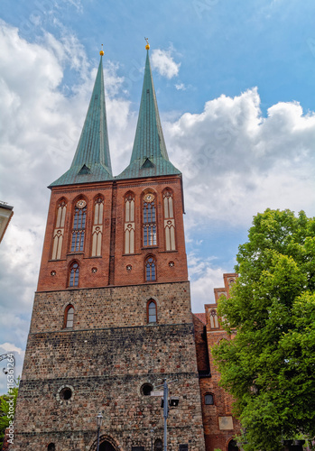 St. Nicholas Church (Nikolaikirche) in the historic quarter Nikolaiviertel is the oldest church in Berlin, Germany