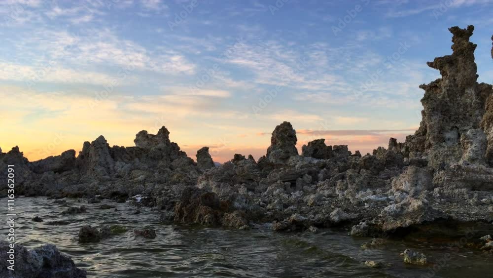 Calcium Carbonate limestone Mono Lake Sunrise South Tufa Famous California Landscape Calcium Carbonate limestone Mono Lake Sunrise South Tufa Famous California Landscape