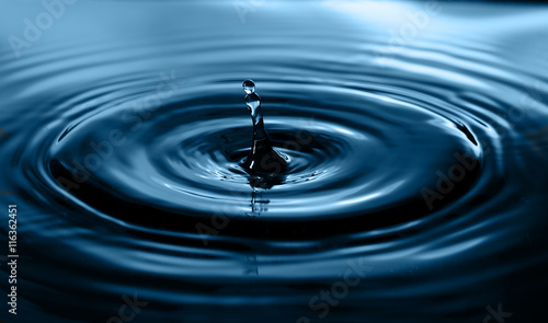 Water drop on blue background