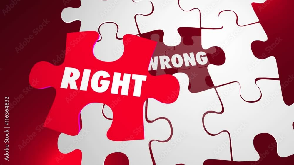 Right Vs Wrong Correct Accurate Puzzle Pieces 3d Animation Right Vs Wrong Correct Accurate Puzzle Pieces 3d Animation