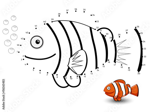 Anemone-fish Connect the dots and color