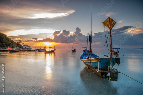 Thai fishing boat used as a vehicle for finding fish in the sea.