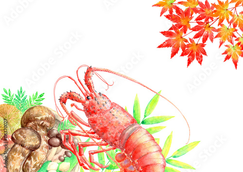 秋の味覚 伊勢海老 紅葉 背景 Stock イラスト Adobe Stock 秋の味覚 伊勢海老 紅葉 背景 Stock イラスト Adobe Stock