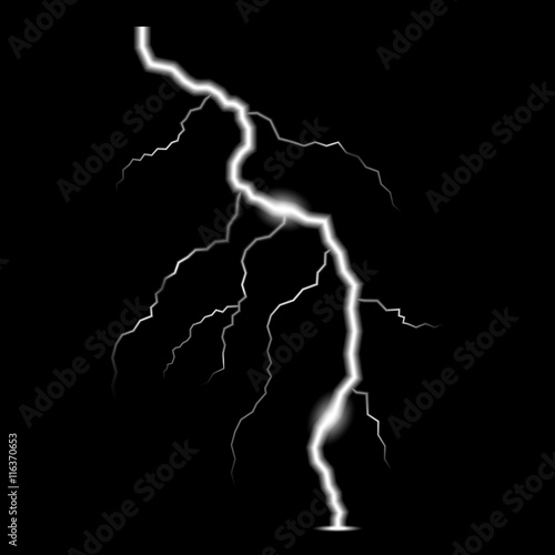 Lightning bolt. Realistic vector ray symbols