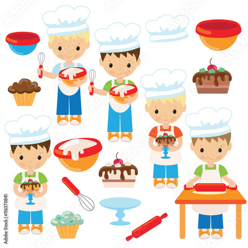 Cute baker boy vector illustration