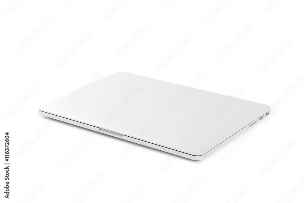 Closed laptop isolated on a white background, clipping path insi Closed laptop isolated on a white background, clipping path insi