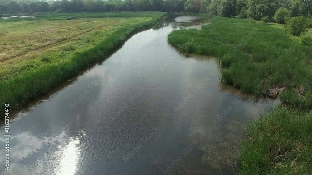 Aerial video of a small lake at countryside. Drone moving foward. 4K Aerial stock footage shot at summer season time.
Aerial video of a small lake at countryside. Drone moving foward. 4K Aerial stock footage shot at summer season time.