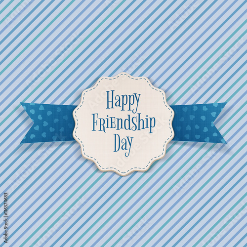 Friendship Day Emblem with greeting Text