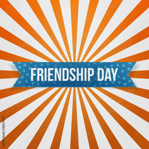 Friendship Day greeting blue paper Banner
