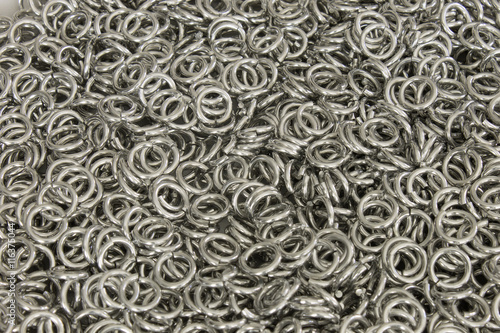 This is a photograph of Aluminum jump rings background