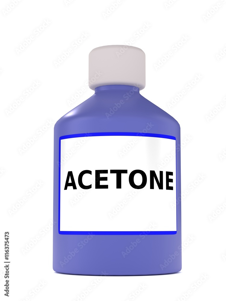3d illustration of bottle with acetone sample 3d illustration of bottle with acetone sample