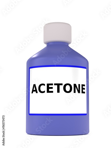 3d illustration of bottle with acetone sample photo