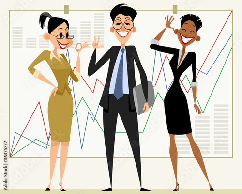 Three office workers