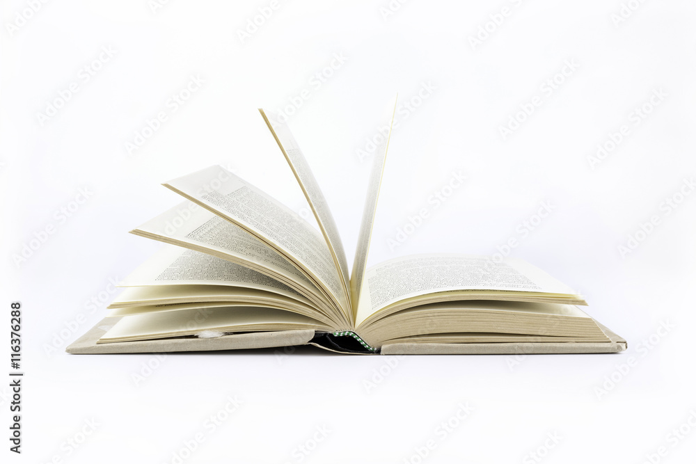 Fototapeta premium Open book on a white background
