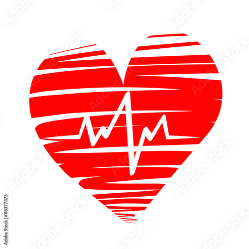 Vector heart with diagrame