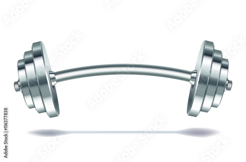 Metal realistic dumbbell