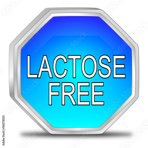 Lactose free Button - 3D illustration