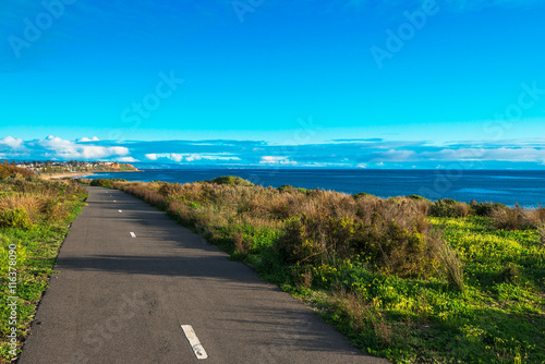 Bicycle lane and running road along South Australian shores and beaches