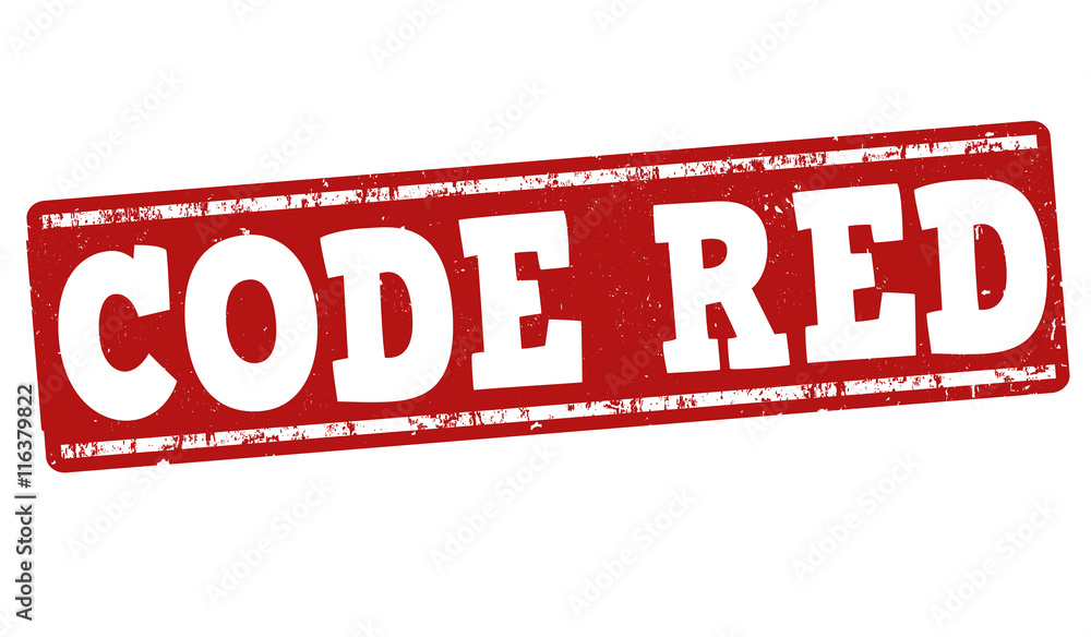 Code red sign or stamp