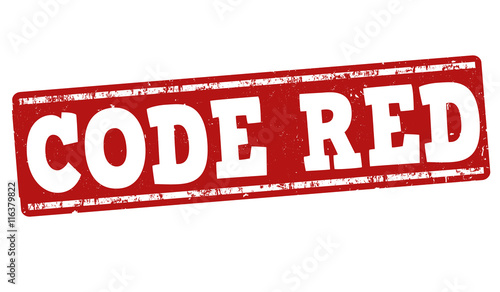 Code red sign or stamp