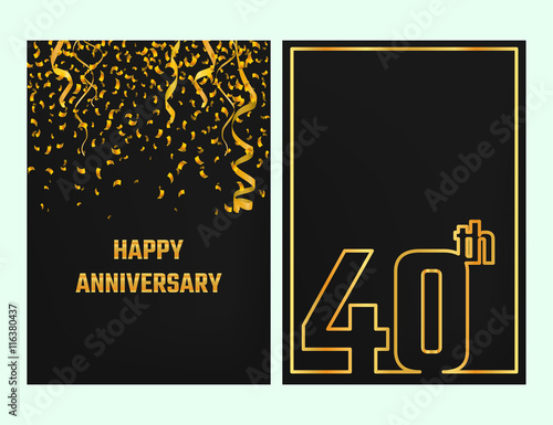 Anniversary Outline card gold