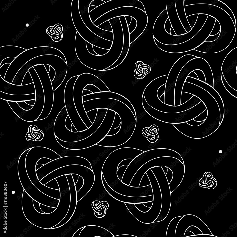 Pattern geometric seamless simple monochrome minimalistic pattern of impossible shapes