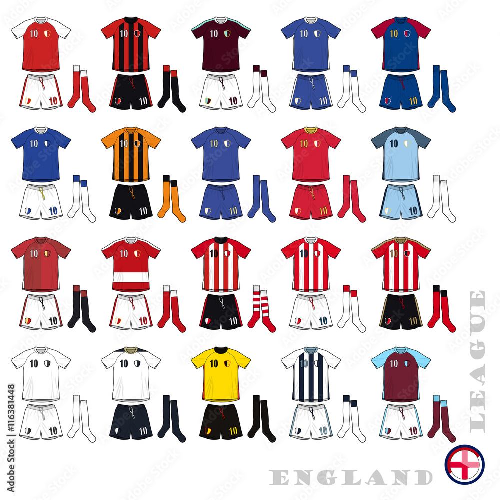 Naklejka premium English Football Kits