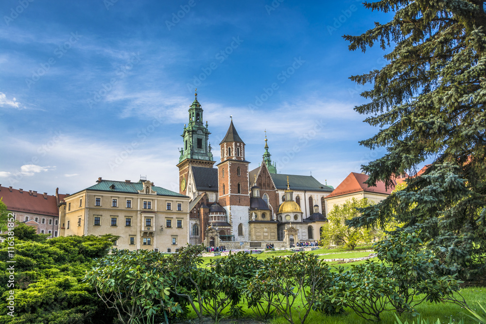 Wawel cathedral on Wawel Hill in Krakow, Poland