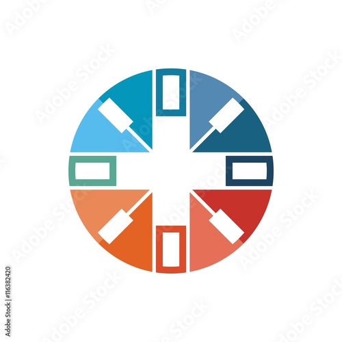 Circle logo icon vector