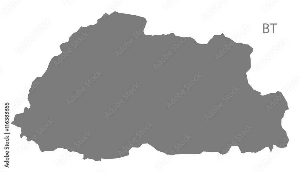 Bhutan Map grey