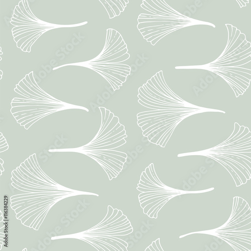 Seamless pattern with ginkgo leaves