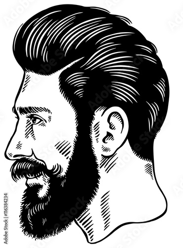 Hipster man with beard logo