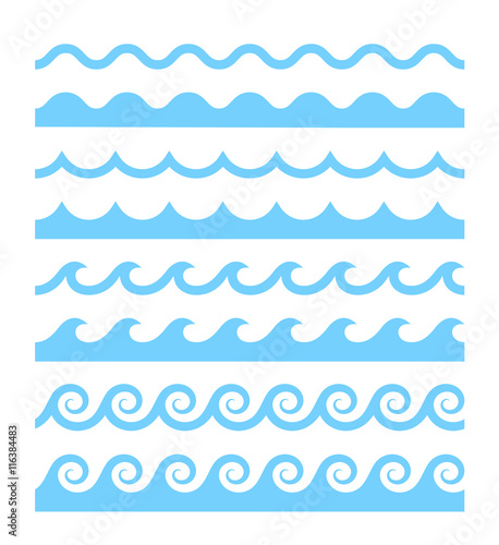 3D Fototapete Wellen - Fototapete Vector water waves patterns
