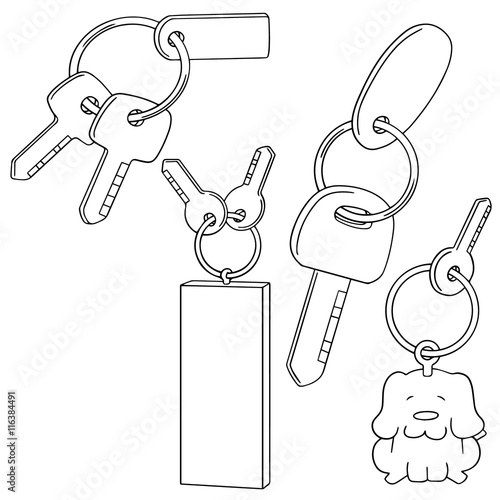 vector set of keychain