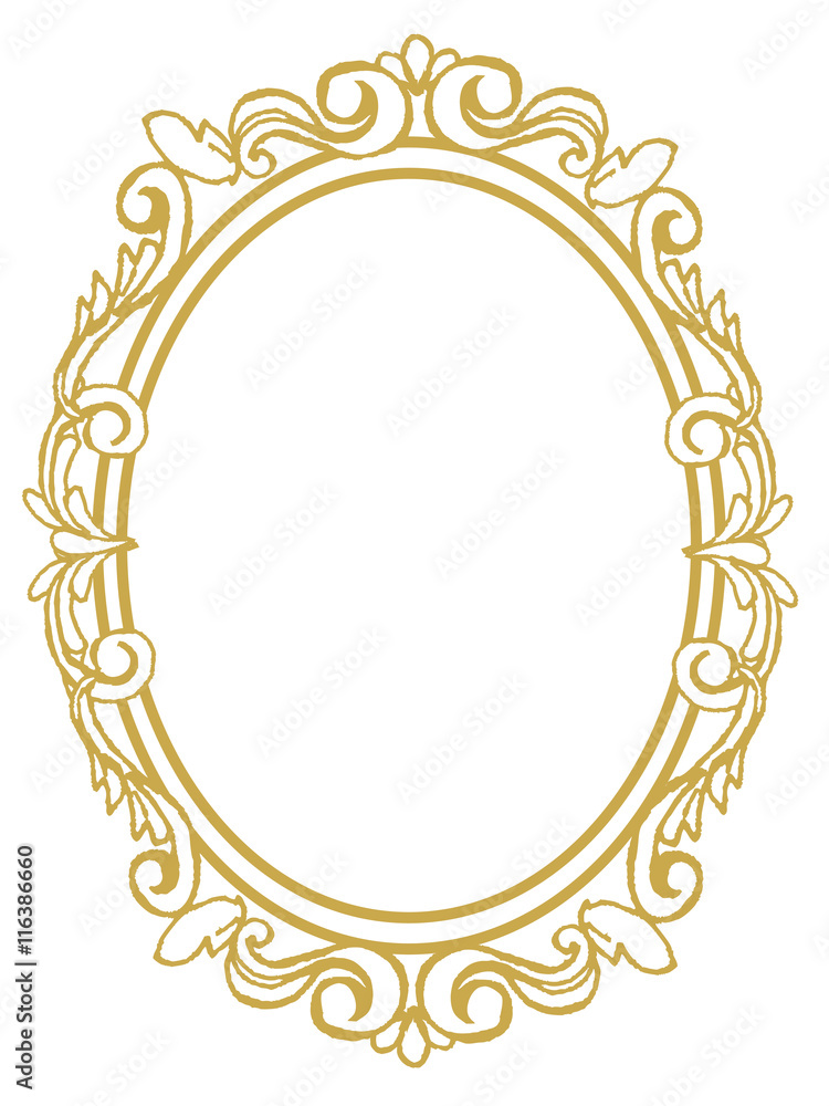golden frame with ornaments in gold for pictures or mirror golden frame with ornaments in gold for pictures or mirror