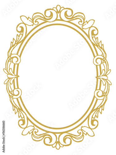 golden frame with ornaments in gold for pictures or mirror