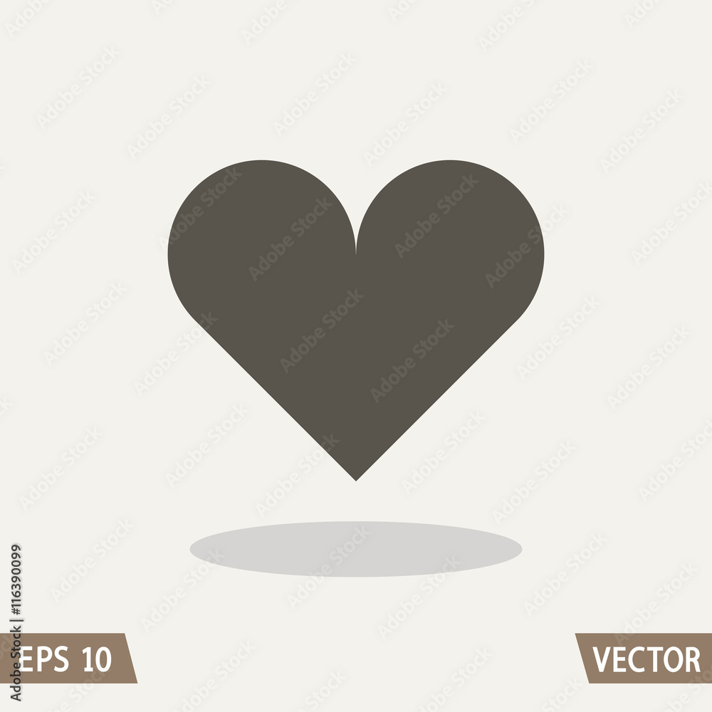 Heart icon isolated on light background. Flat design style. Vector illustration for web and commercial use. Heart icon isolated on light background. Flat design style. Vector illustration for web and commercial use.