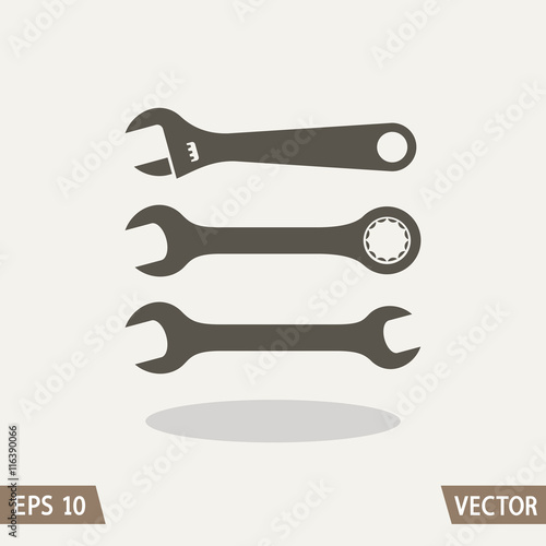 Car and machines repair instruments kit icon isolated on light background. Set of wrenches. Vector illustration for web and commercial use.